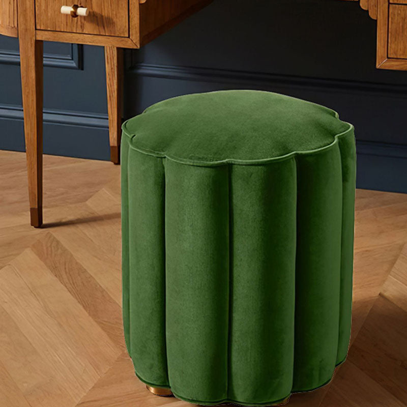 Solid Color Flannel Standard Stool Modern Style Simple Unique Shape Stool