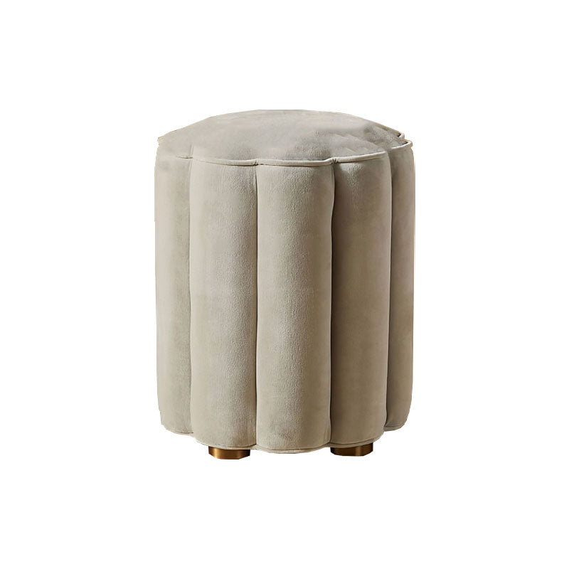 Solid Color Flannel Standard Stool Modern Style Simple Unique Shape Stool