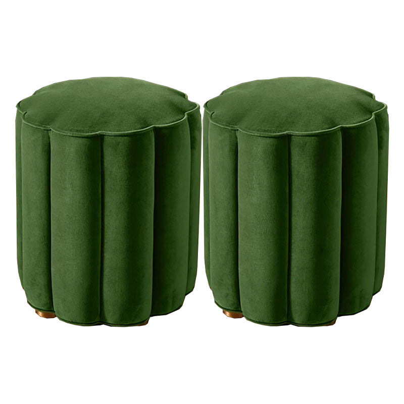 Solid Color Flannel Standard Stool Modern Style Simple Unique Shape Stool
