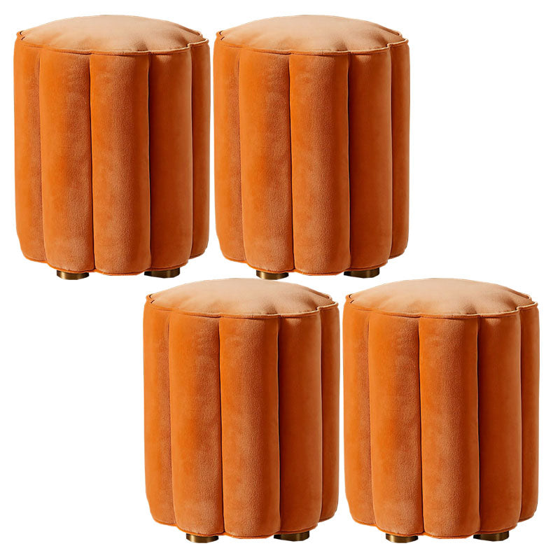 Solid Color Flannel Standard Stool Modern Style Simple Unique Shape Stool