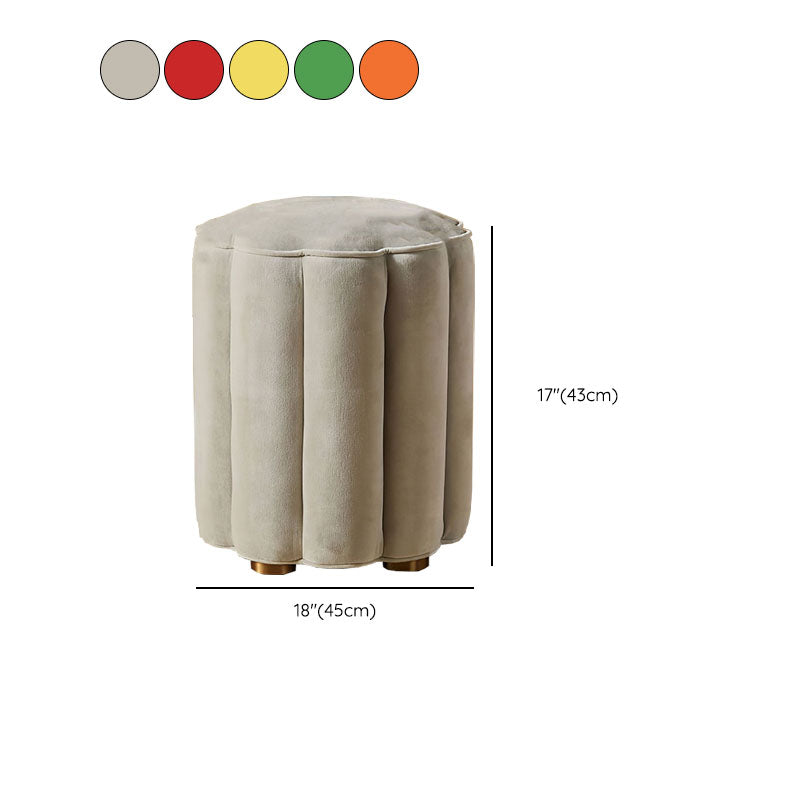 Solid Color Flannel Standard Stool Modern Style Simple Unique Shape Stool