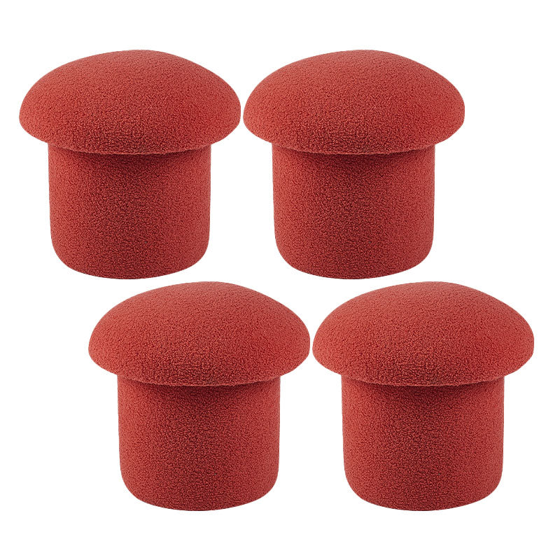 Solid Color Flannel Standard Stool Modern Style Simple Mushroom Stool