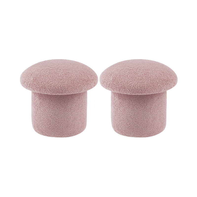 Solid Color Flannel Standard Stool Modern Style Simple Mushroom Stool