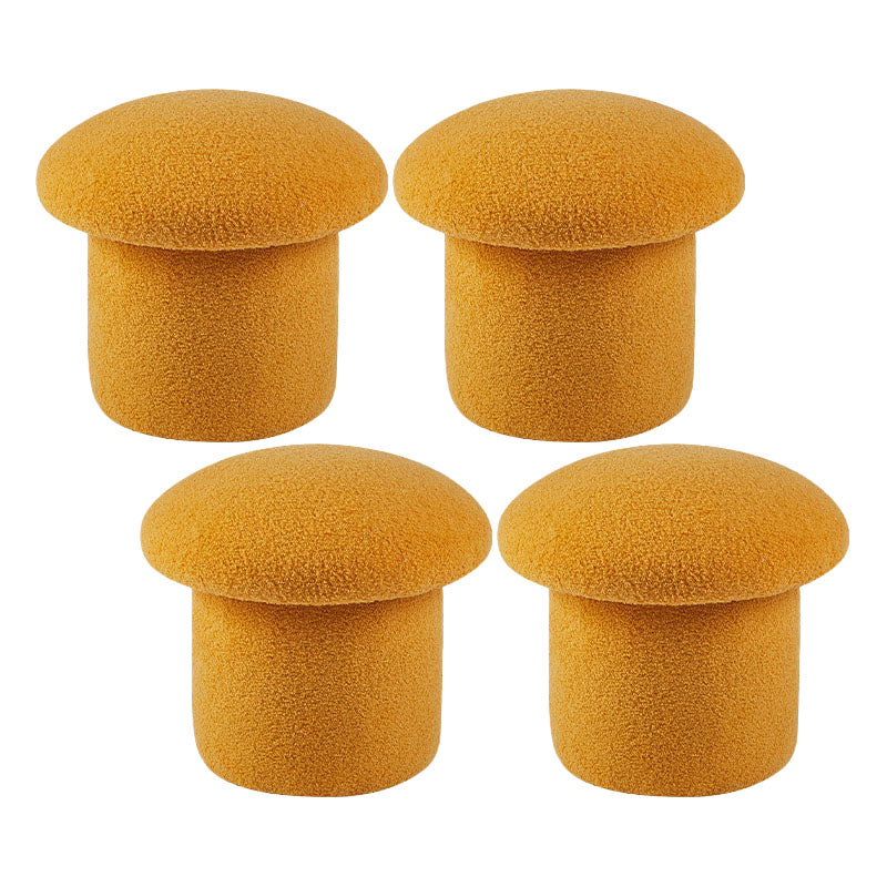 Solid Color Flannel Standard Stool Modern Style Simple Mushroom Stool