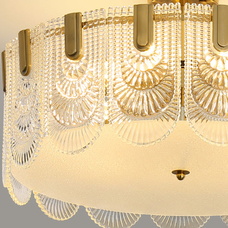 Modern Ceiling Lamp Household Simple Glass Flush Mount Light Fixture for Bedroom