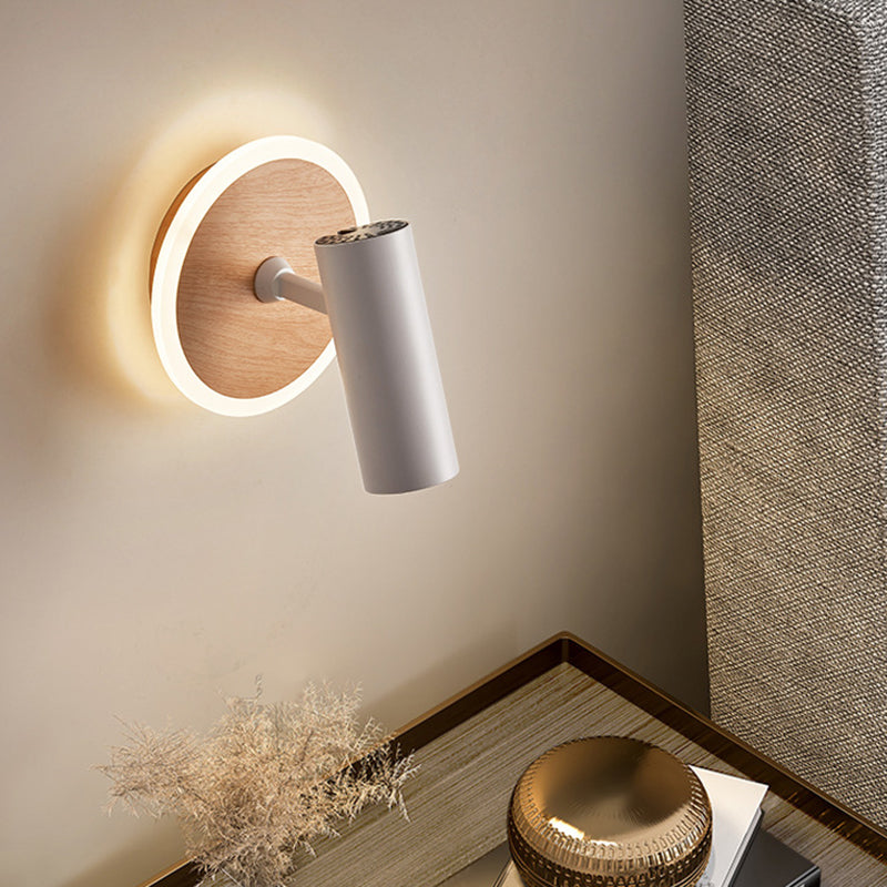 Modern 2-Light White Wall Mounted Sconce Metallic Shaded Wall Light