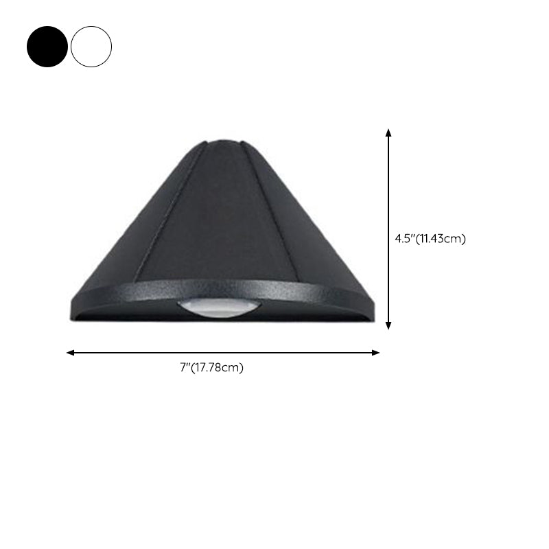Triangle Shape Wall Lamp Modern Style Metal 1 Light Wall Light in Black/White