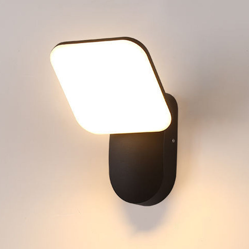 Geometric Shape Wall Lamp Modern Style Metal 1 Light Wall Light in White/Black