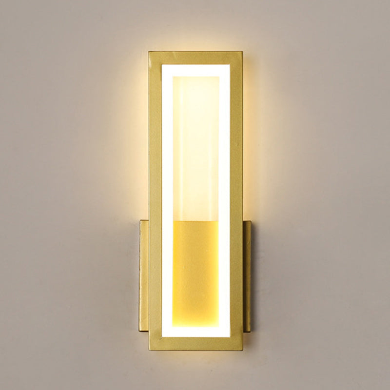 Rectangular Shape Wall Lamp Modern Style Metal 1 Light Wall Light