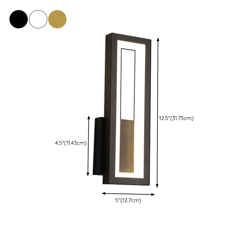 Rectangular Shape Wall Lamp Modern Style Metal 1 Light Wall Light