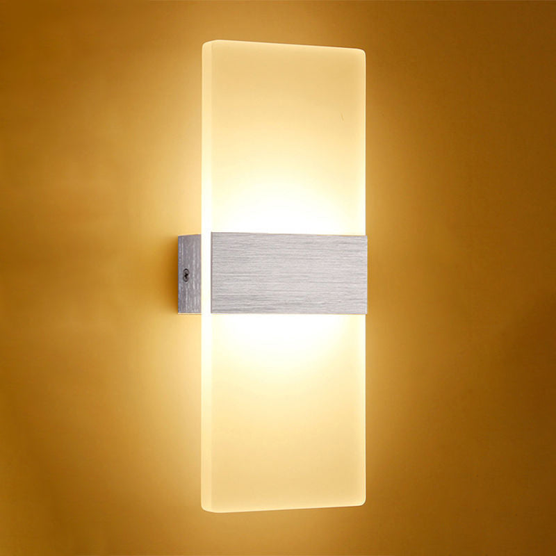 Rectangular Shape Wall Lamp Modern Style Acrylic 1-Light Wall Light for Living Room