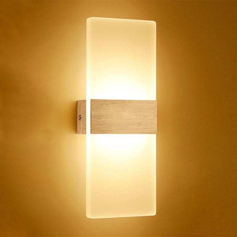 Rectangular Shape Wall Lamp Modern Style Acrylic 1-Light Wall Light for Living Room