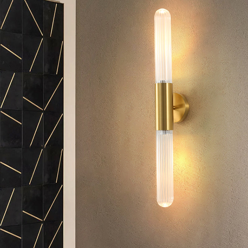 Modern Style Cylinder Vanity Light 2 Lights Metal Vanity Lamp for Shower Room