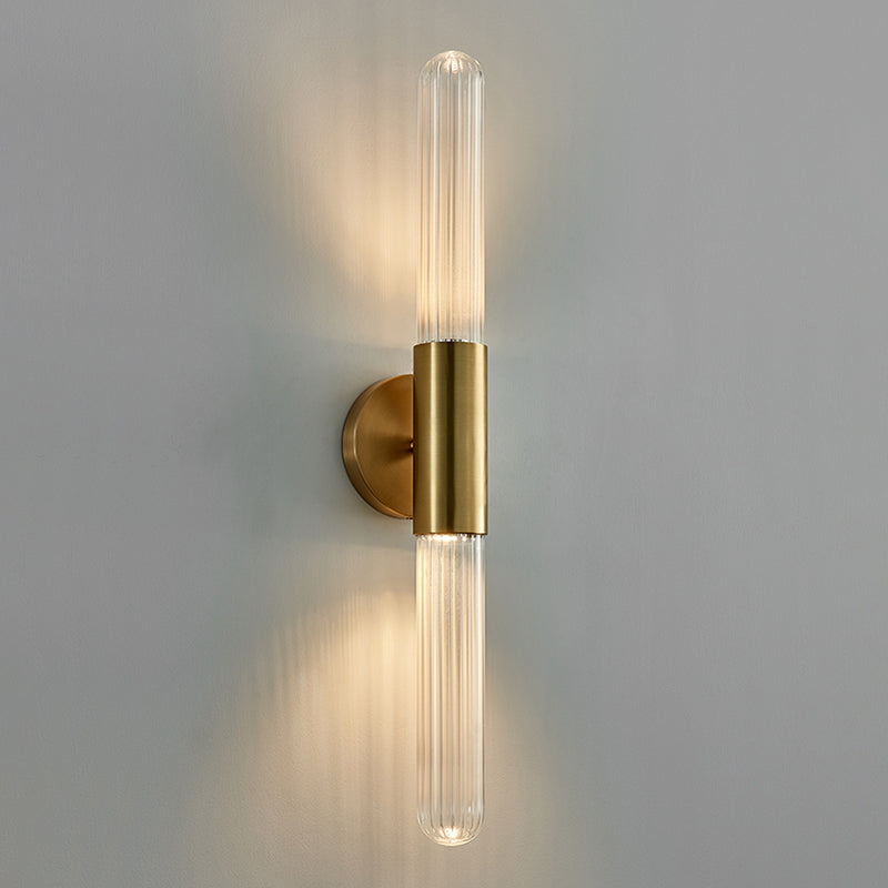 Modern Style Cylinder Vanity Light 2 Lights Metal Vanity Lamp for Shower Room