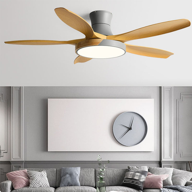 1 - Light Contemporary Ceiling Fan Metal 5 - Blades Fan Lighting Fixture