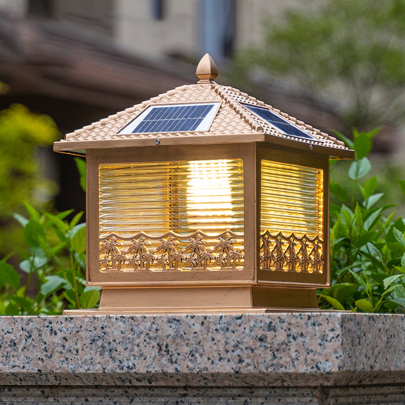 Modern LED Pillar Light Simple Solar Lighting Fixture for Garden