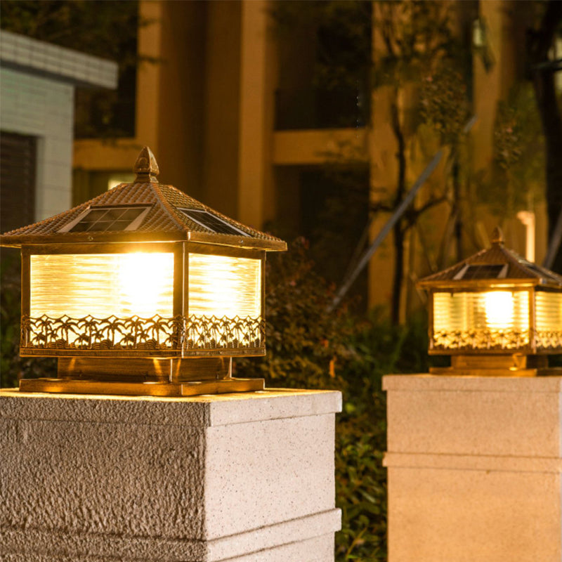 Modern LED Pillar Light Simple Solar Lighting Fixture for Garden