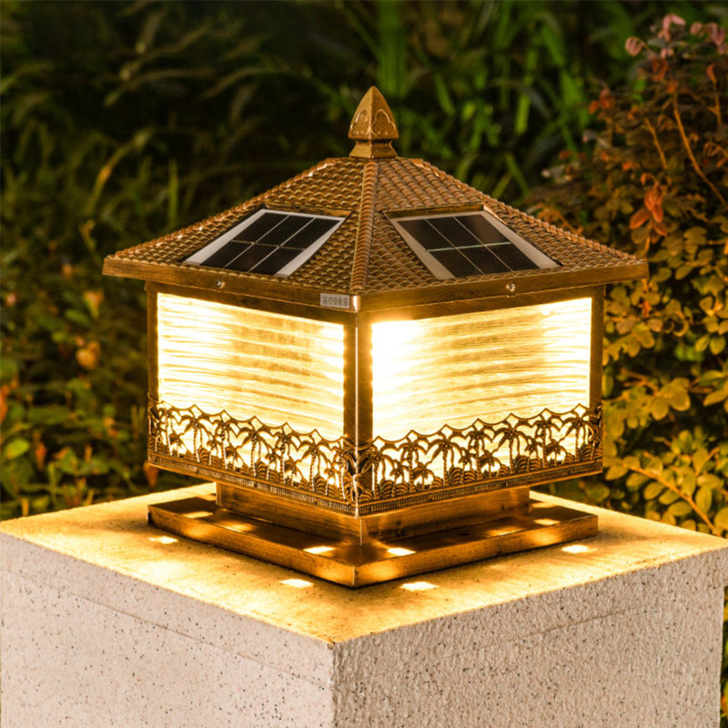 Modern LED Pillar Light Simple Solar Lighting Fixture for Garden