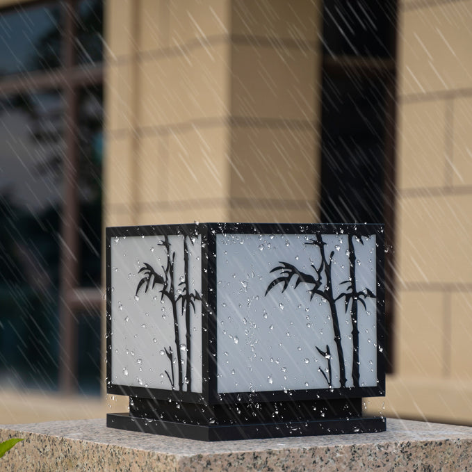 Contemporary Metallic Pillar Light Creative LED Solar Lighting Fixture for Garden