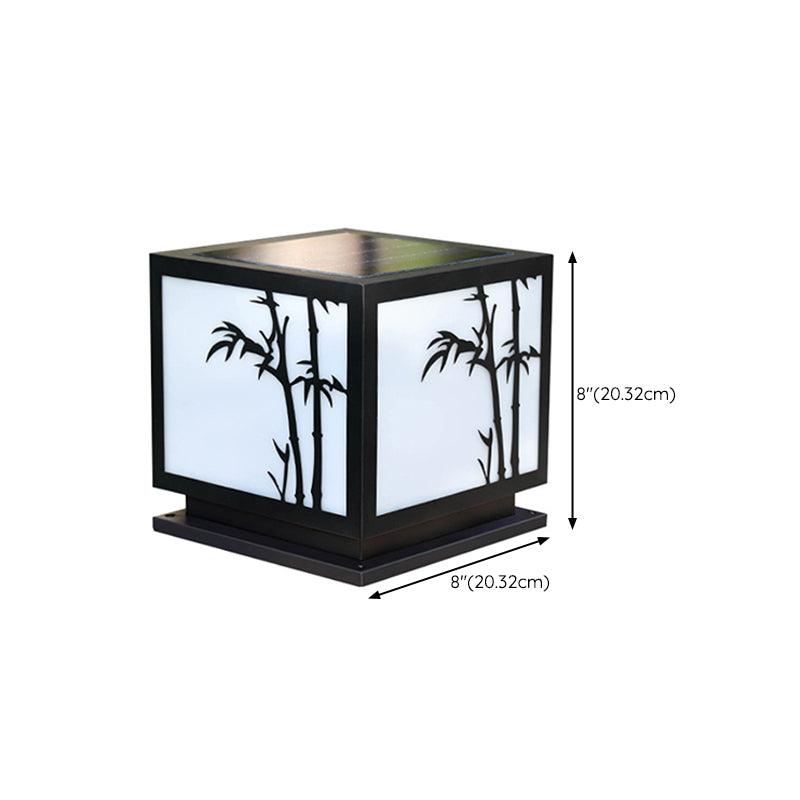 Contemporary Metallic Pillar Light Creative LED Solar Lighting Fixture for Garden