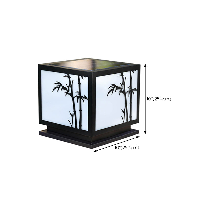 Contemporary Metallic Pillar Light Creative LED Solar Lighting Fixture for Garden