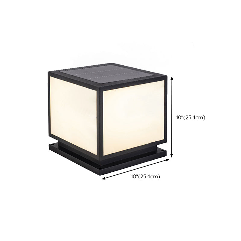 Contemporary Metallic Pillar Light Creative LED Solar Lighting Fixture for Garden