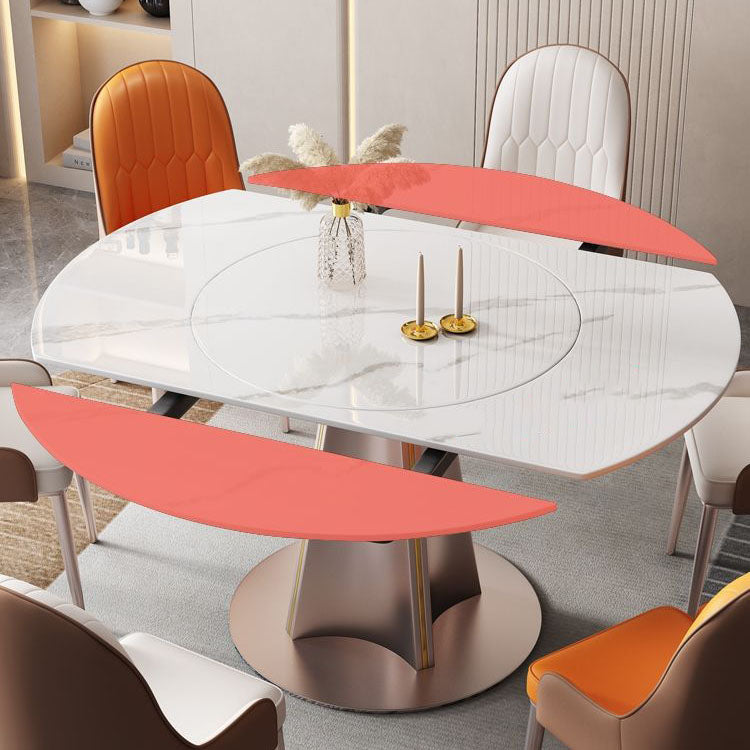 Metal Pedestal Dining Table Extendable Dining Table for Kitchen