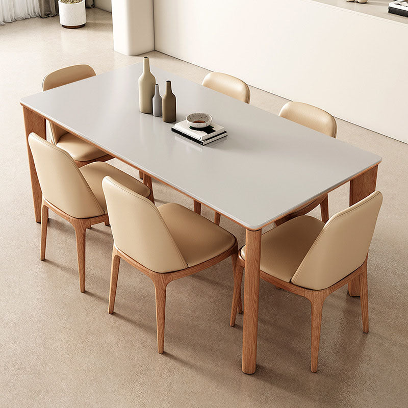 Modern 4 Legs Dining Table Rectangle Dining Table for Kitchen