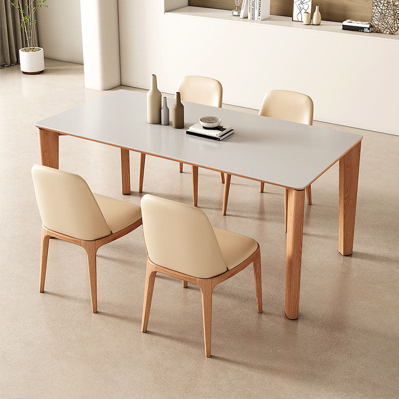 Modern 4 Legs Dining Table Rectangle Dining Table for Kitchen