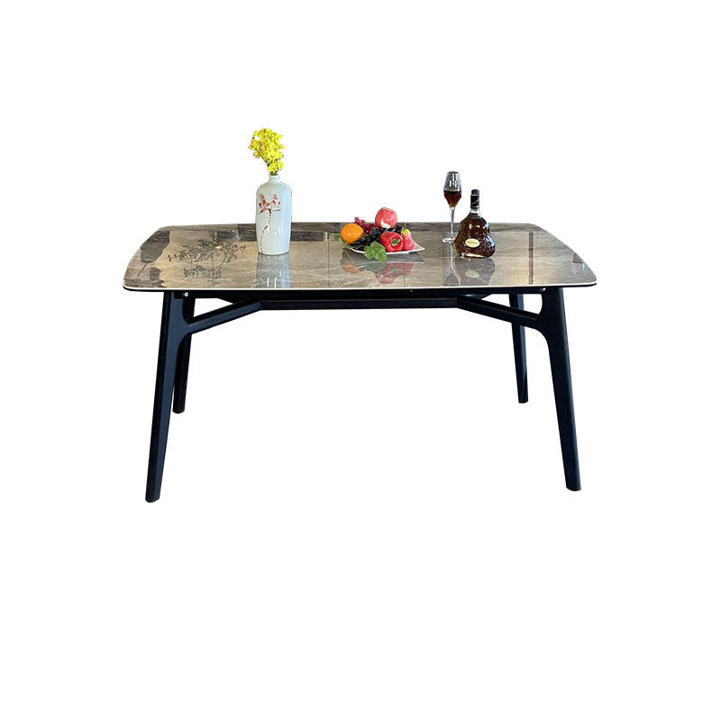 4 Legs Dining Table Rectangle Sintered Stone Table for Kitchen