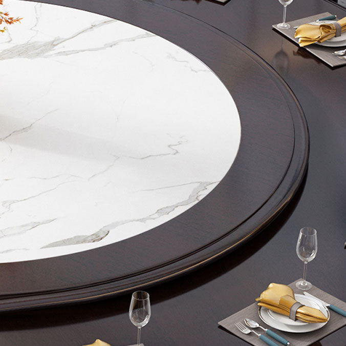 Pedestal Dining Table Solid Wood Convertible Table for Dining Room