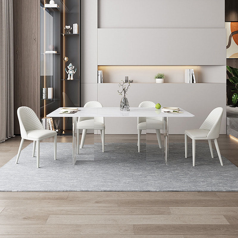Sintered Stone Dining Table Acrylic Base Table for Dining Room