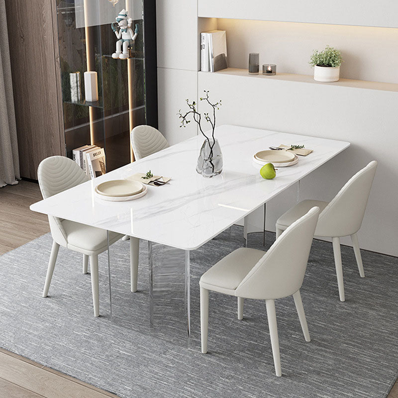Sintered Stone Dining Table Acrylic Base Table for Dining Room