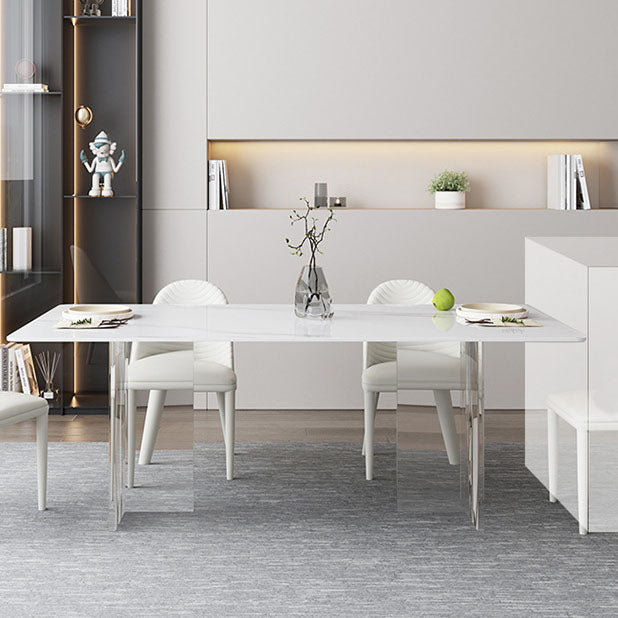 Sintered Stone Dining Table Acrylic Base Table for Dining Room