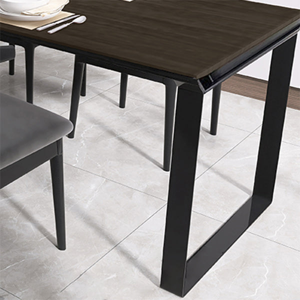 Black Pine Wood Modern Dining Table Set 1/5/7 Pcs Dinette Set for Home