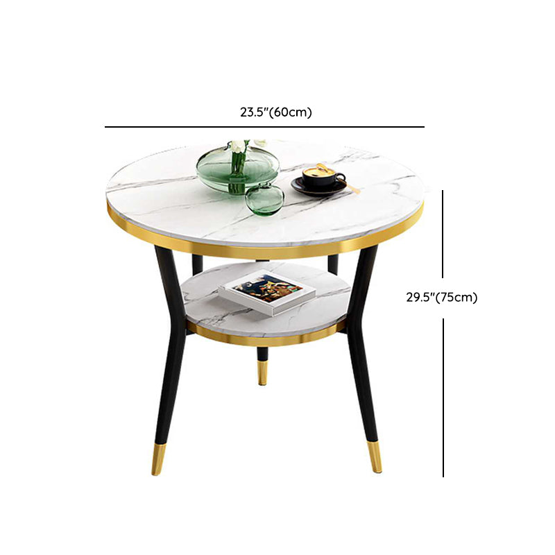 Glossy White Stone Dining Table Set 1/2/4 Pcs Glam Dinette Set with Leather Chairs