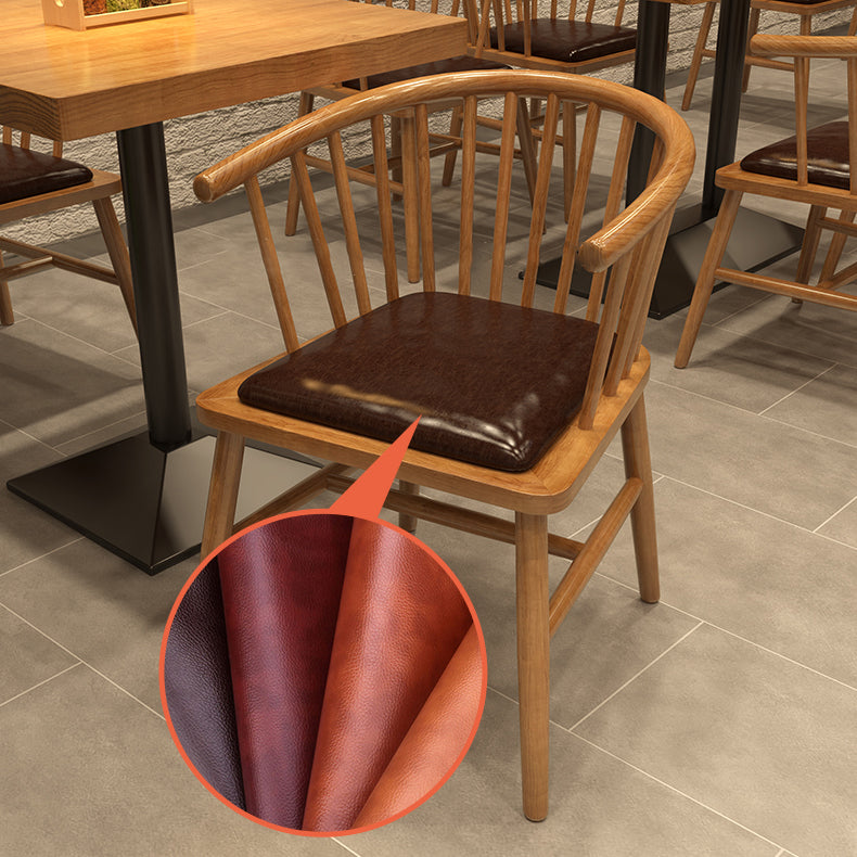 Natural Finish Modern Dining Set 1/2/3/5 Pieces Solid Wood Dinette Set