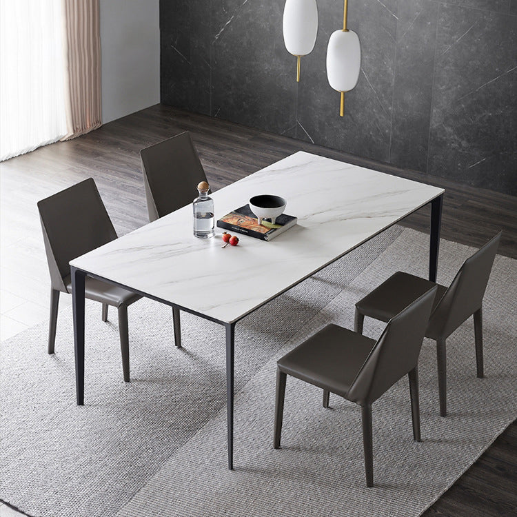 Faux Leather Kitchen Dining Chairs Contemporary Side Chairs with Metal Legs