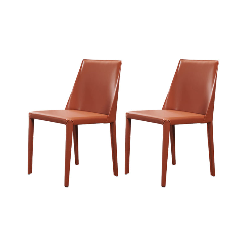 Faux Leather Kitchen Dining Chairs Contemporary Side Chairs with Metal Legs