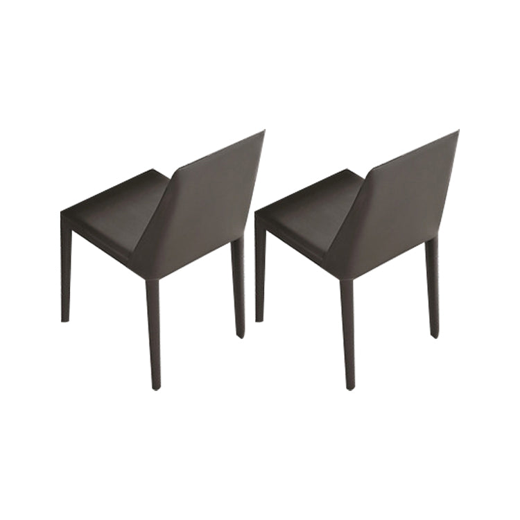 Faux Leather Kitchen Dining Chairs Contemporary Side Chairs with Metal Legs