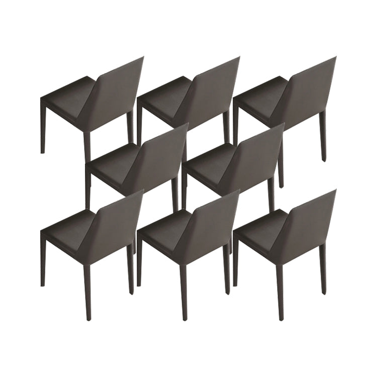 Faux Leather Kitchen Dining Chairs Contemporary Side Chairs with Metal Legs