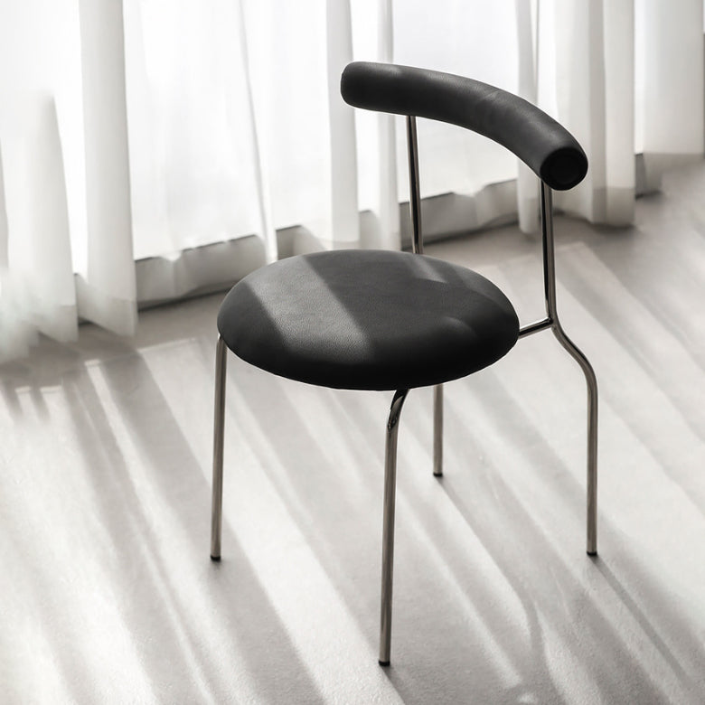 Kitchen Open Back Dining Chair Home Metal Armless Side Chair