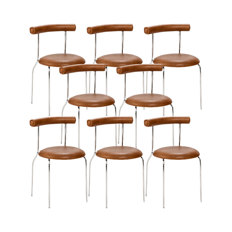 Kitchen Open Back Dining Chair Home Metal Armless Side Chair