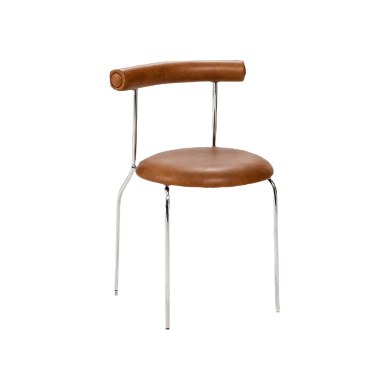 Kitchen Open Back Dining Chair Home Metal Armless Side Chair