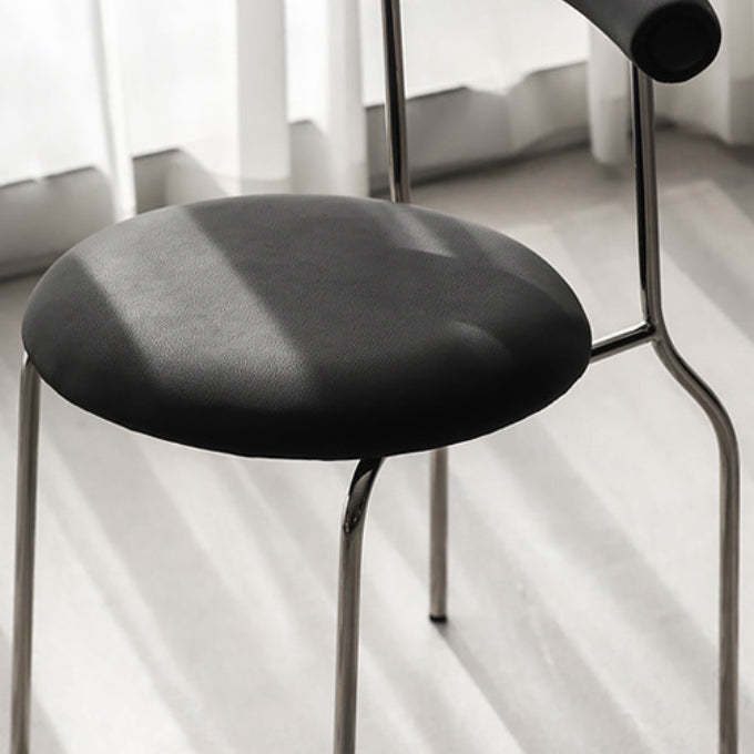 Kitchen Open Back Dining Chair Home Metal Armless Side Chair