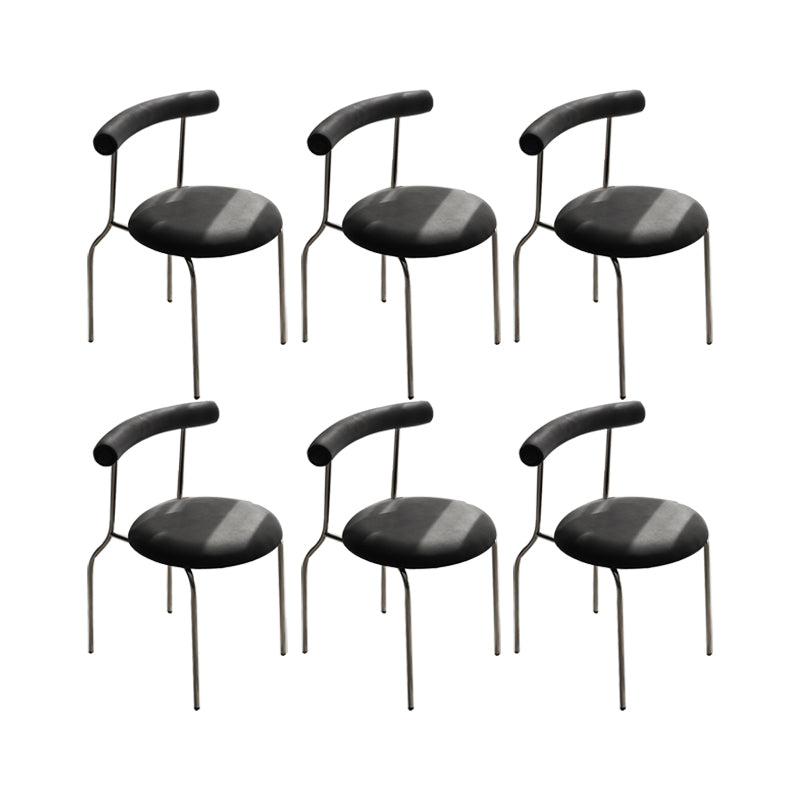 Kitchen Open Back Dining Chair Home Metal Armless Side Chair