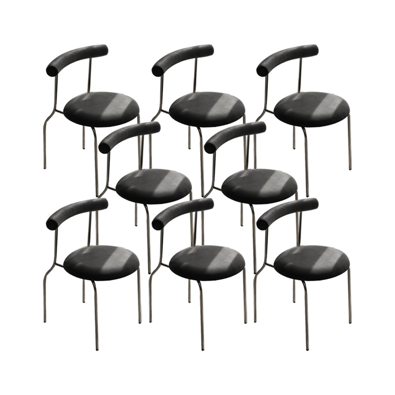 Kitchen Open Back Dining Chair Home Metal Armless Side Chair