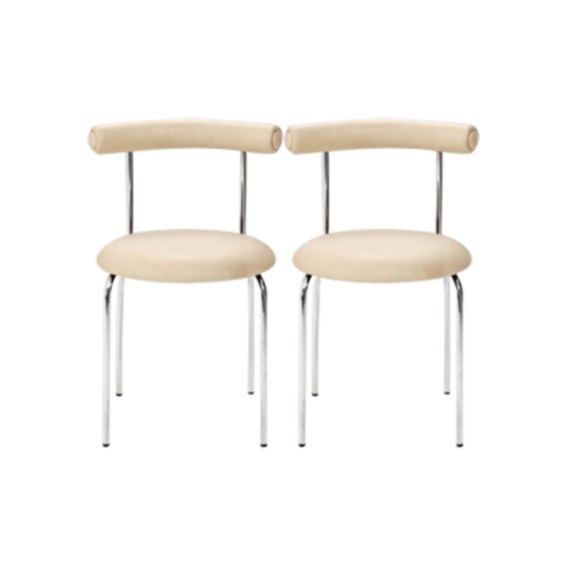 Kitchen Open Back Dining Chair Home Metal Armless Side Chair