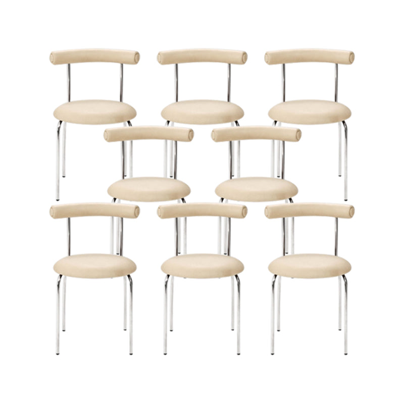 Kitchen Open Back Dining Chair Home Metal Armless Side Chair