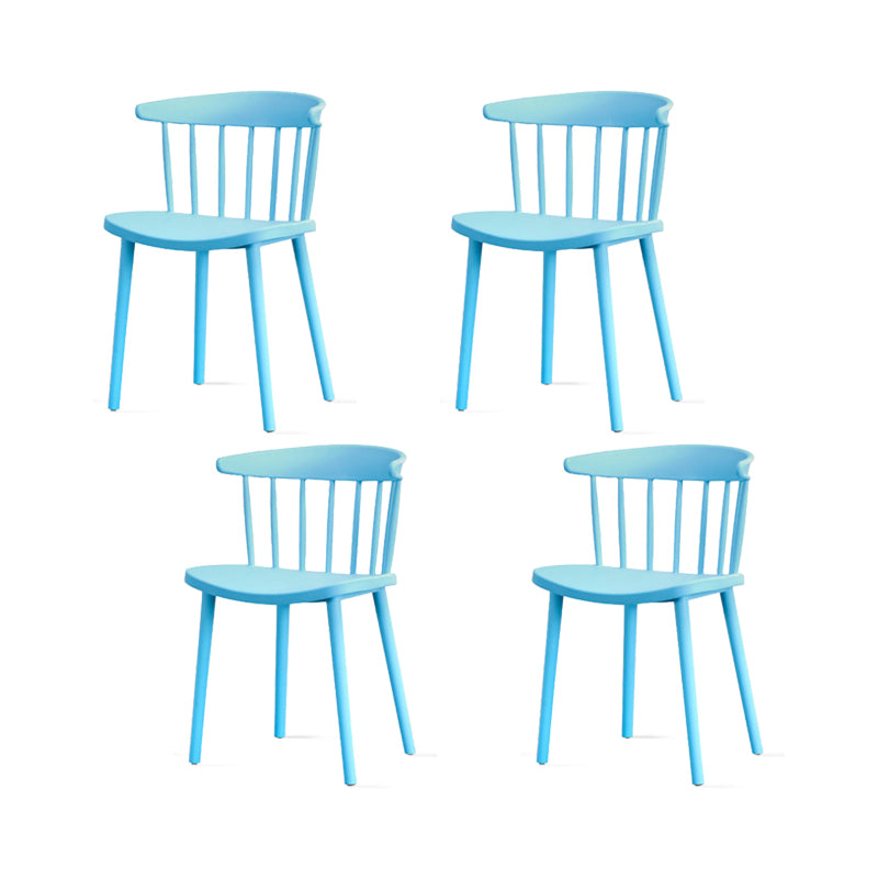 Contemporary Kitchen Dining Chair Plastic Slat Back Side Chair